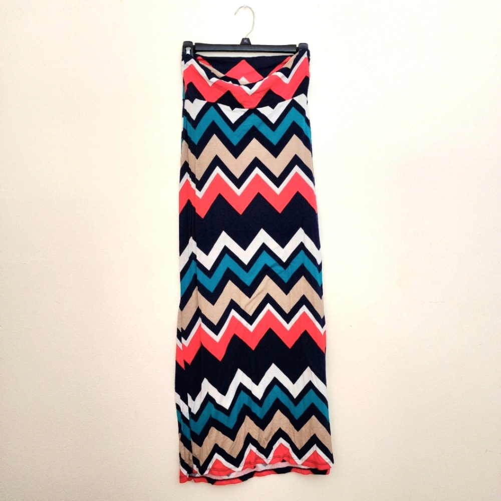 Rue21 Colorful Chevron Maxi Skirt Size Small